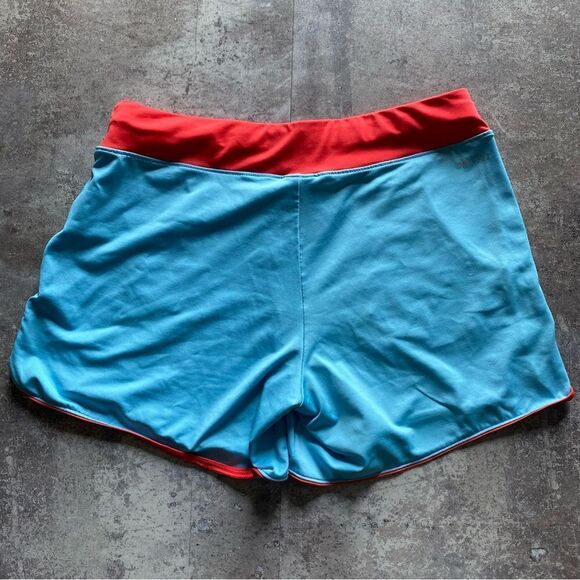 NIKE Shorts Activewear Light Blue Red Orange Retro XL Gym - Picture 7 of 13
